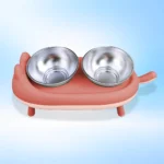 Comedero Elevado para Gatos Doble de Acero Inoxidable 2 en 1 - Imagen 2