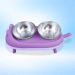 Comedero Elevado para Gatos Doble de Acero Inoxidable 2 en 1 - Imagen 3